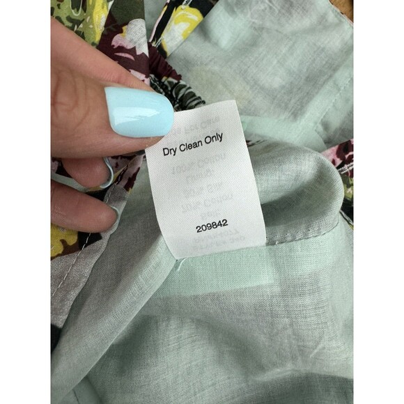 Cabi Women's A Line Smocked Tropical Tank Top Cotton Silk Blend Size 10 - Picture 10 of 12